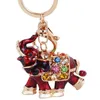 Creative alloy Elephant Keychain Accessories Cute Animal Keychains Fashion Keyrings Women Bag Charm Pendant Car Key Rings Holder