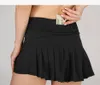 L-02 Yoga Running Pleated Sports Skirt Student Fitness Tennis Skirt Dress Quick-drying Double-layer Anti-exposure Sexy Gym Women Skirts