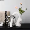 Vases WDDSXXJSL Nordic Creative Irregular Art Ceramic Handicraft Vase Decoration Home Living Room Flower Arrangement