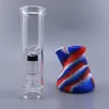 High quality beaker bong food grade silicone + top glass percolator bong SILICLAB newest dab rigs oil rig with bowl factory outlet