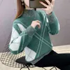 Wihaobang outono inverno mulheres camisola pullover meia pescoço alto espessou quente casual manga longa camisola de malha 211103