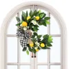 Ghirlande di fiori decorativi con limoni artificiali Ghirlanda di anelli floreali finti Piccola margherita 35 * 40 cm Simulazione primavera estate Decorazione porta d'ingresso G