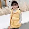 2021 Autumn&Winter Childrens Down Cotton Vest Girls Boys&Babys Printing Letters Korean Style Sleeveless Garment for Kids Clothes H0909