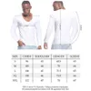 Einfarbig T-shirt für Männer Tiefem V-ausschnitt Top Tees Männlichen Low Cut Breiten Kragen Baumwolle Slim Fit Langarm männer T Shirt Y0323