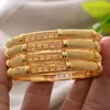 4pcs Lot 24K Bangles Etiyopya Altın Renk Kadınlar için Dubai Afrika Düğün Bangls Bilezik Partisi Gelin Hediyesi Bangle271q