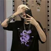 Purple Dragon Woman Cotton Harajuku Dragon Kpop Ropa Mujer Tops Aesthetic Vintage Femme T-shirts Korean Style Oversized t-shirt 210518