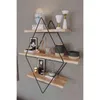 Racks Prism Solid Wall 3 Shelf Kitchen Badrum bokhylla stor storlek Premium naturligt trä guld och svart färg metall modern dekorativ x0