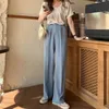 SML 3Colors koreański styl jednolity kolor garnitur prosty spodni żeński wiosna i jesień wysoka talii długie spodnie damskie (x1749) 210423