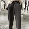 Yedinas Harem Pantalon Casual Automne Hiver Style Coréen Pantalon Femmes Épaissir Surdimensionné Plus Taille Laine Femme Noir 210527