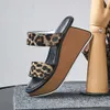 Meotina Kvinnor Skor Sommarglas Naturligt Ko Läder Platform Wedges High Heel Shoes Leopard Open Toe Toippers Lady Sandals 39 210608