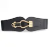 Belts Women Retro Wide Waistband Brand Gold Buckle PU Leather Cummerbunds For Ladies Dress Sweater Stretchy Elastic Waist Belt Fier22