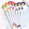 Asorted Color Dark Face Topper Mop Man Head West Cowboy Cap Hat Plastic Ball Pen Nowator Kawaii School Statio965a8909054