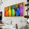 Cuadros modernos coloridos loros pinturas en lienzo para sala de estar impresiones y carteles decorativos animales arte Cuadros decoración del hogar