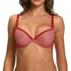 Big Red Sexy Bras For Women See Through Mesh Transparent Dot Wire Underwear Drop 32 34 36 38 40 42 44 A B C D DD E DDD F262T