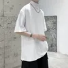 2021 Turtleneck Men T-shirt Solid Färg Hip Hop Man Loose Casual Short Sleeve Top Tees Streetwear