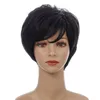 Korte Bobo Synthetische Pruik Black Color Pelucas Simulatie Menselijke Remy Haar Pruiken Perruques de Cheveux Humains WIG-134