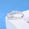 Zilver Verstelbare Diamant Solitaire Ring Holle Ketting Cubic Ziron Rings Band voor Dames Engagement Bruiloft Mode-sieraden Gift