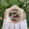 Wersja AI Perfect Watches Cal 9001 Ruch 42 mm 326935 Rose Gold Brown Dial Digital GMT Miesiąc Red Dot Workin Mechanical Automati284z
