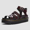 Luxusdesigner Sandalen Frauen Schwarze Sommer Kausalschuhe bequeme echte Lederschnalle Dr. Martin Plattform Sandalen Größe 35-407541575