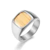 Bröllopsringar Fashion Rostfritt stål Square Ring Par Män och kvinnor Trendiga Simple Punk Jewelry Gift 10135