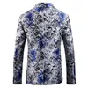 Blazers Men039s ternos de primavera e outono estilo de flor de flor impresso Slim Blazer Blazer Youth Coat2745366