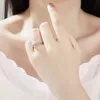 여성을위한 커플 링 실버 925 일치 실제 Moissanite 반지 18K 금 도금 보석 7 개 01ct 005ct