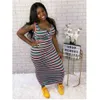 Striped suspender skirt fashion loose beach dress fashions clothing ladies long maxi dresses for summer plus size casual clothes G75YD3E