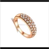 Couple Rings Jewelry Drop Delivery 2021 Fashion Ring Channel Setting More 2Mm Zircon Brass Meterial Rose Gold Plated For Woman Five Size Choo