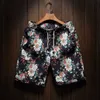 9 Färg Mäns Casual Beach Floral Shorts Sommar Fashion Straight Bomull Linen Bermuda Hawaiian Short Pants Male Brand 210714