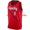 Nieuwe Damian Lillard Swingman Jersey #0 Gestikt Heren Dames Jeugd Basketbal Jerseys Maat XS-6XL