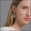 Boucles d'oreilles bijoux coréen Sier fleur transparente en forme de O alliage diamant oreille clou femmes affaires robe de soirée porter boucle d'oreille Aessories goutte