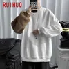 Ruihuo Bearカジュアルスウェット男性トップス原宿ストリートウェアS服面白いプルオーバースウェットヒップホップ2XL春210813