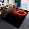 3D Printing Bedroom Area Rugs Flame Skull Gothic Large Size Carpets Modern Halloween Party Anti-slip Floor Rug Home Decor Mats 210626