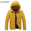 Chaifenko invierno cálido chaqueta casual parkas hombres otoño moda streetwear hombres parkas a prueba de viento grueso con capucha delgada capa sólida hombres 210818