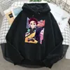 Demon Slayer Baskı Hoodie Man Uzun Kollu Rahat Kazak Kapüşonlu Cepler Polar Hoody Kazak Kadın Anime Harajuku Hoodies H0909