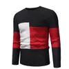 Casual Men's Sweater O-Neck Contrast Color Slim Fit Knittwear 2022 Spring Mens Sweaters Pullovers Pullover Men Pull Homme