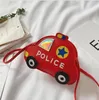 Boy Girls Police Car Cartoon Cute Body Handbag Boutique PU kids one Shoulder bags Birthday Christmas Gift6796314