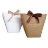 Français merci Merci sac en papier carton bronzant boîte cadeau papier pliant boîte d'emballage petit sac cadeau créatif