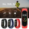 Schermo a colori da 0,96 pollici M4 Braccialetti intelligenti Monitoraggio della frequenza cardiaca Pedometro Indossabile Braccialetti intelligenti Sport Fitness Watch Tracker Quotidiano Impermeabile