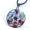 Natürlicher Kristall mit 7 bunten Steinen, modischer Anhänger für selbstgemachte Halsketten-Anhänger, Sieben-Sterne-Gruppen-Schmuck