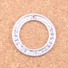 40 stks Antiek Zilver Brons Geplated Circle Forever In My Heart Charms Hanger DIY Ketting Armband Bangle Findings 28mm