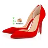 2023 Zapatos de vestir Parte inferior roja Tacones altos Luxurys Plataforma para mujer Mujeres Diseñadores Peep-toes Sandalias Sexy Punta estrecha Rojos Suela 8 cm 10 cm Zapatilla de deporte