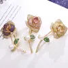 SINZRY elegant jewelry fashion simulated pearl rose flower cubic zircon decorate brooches lady shawl buckles