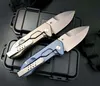 Special Offer Strong ER Tactical Folding knife D2 Satin Blade TC4 Titanium Alloy Handle Outdoor EDC Pocket Fold Knives With Plastic Box Package