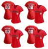 Custom Women red Baseball Jersey 546547r