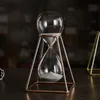 その他の時計アクセサリークリエイティブメタル砂時計タイマーモダンアート飾りガラスタイミングオフィスリビングルームデスクトップホームデコレーション