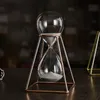 Andere klokken Accessoires Creatieve Metalen Zandloper Timer Moderne Art Ornament Glas Timing Office Woonkamer Desktop Woondecoratie