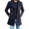 Designer Men's Blends Lapel Neck Double Breasted Slim Fit Coat Jackets Men Wool Autumn Winter Warm Coats Casual Fashion for Male Plus Size