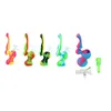 2021 NEW 4.8 Inch Silicone Smoke Pipes Sherlock Shape Portable Folding Water Hookah Pipe Bong With Cap Bowl Herb Cigarette Holder