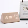 Triangular wooden temperature and humidity/digital led/ electronic alarm clock